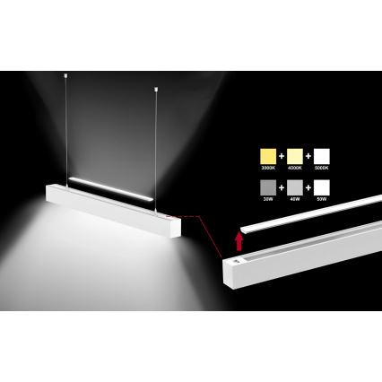 Sinclair - LED Ceiling light LSM LED/40W/230V 3000K/4000K/5000K 120 cm silver