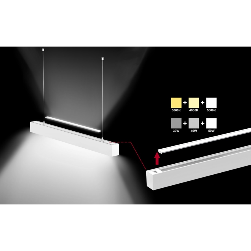 Sinclair - LED Ceiling light LSM LED/40W/230V 3000K/4000K/5000K 120 cm silver