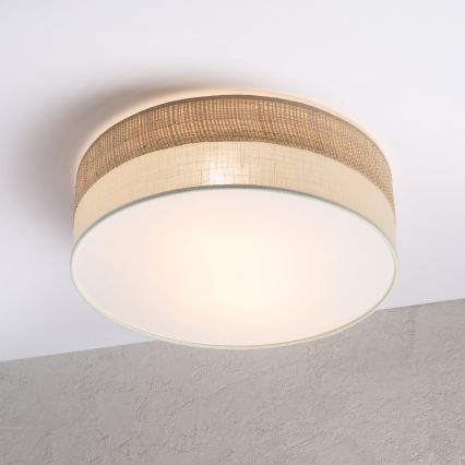 SIRJA BOHO Ceiling Light 2×E27, 15W/230V, Ø45 cm — Beige/Cream