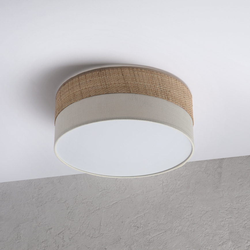 SIRJA DOUBLE BOHO ceiling light, 2x E14/15W/230V, Ø 35 cm, beige/cream