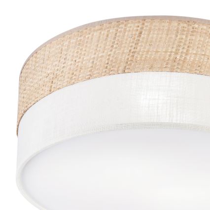 SIRJA DOUBLE BOHO ceiling light, 2x E14/15W/230V, Ø 35 cm, beige/cream
