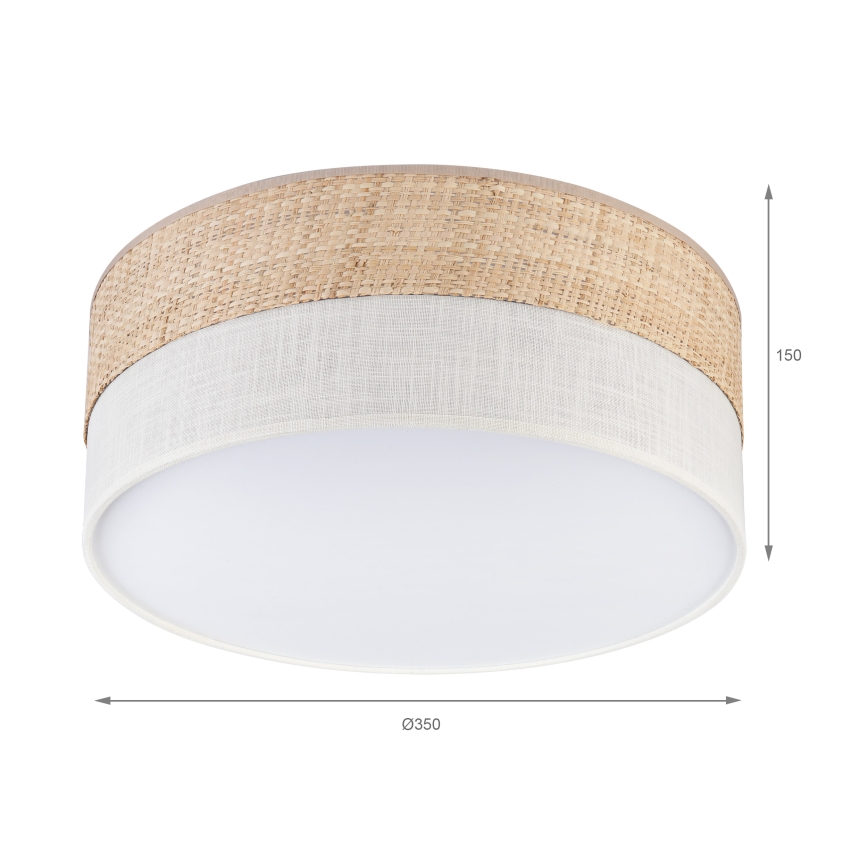 SIRJA DOUBLE BOHO ceiling light, 2x E14/15W/230V, Ø 35 cm, beige/cream