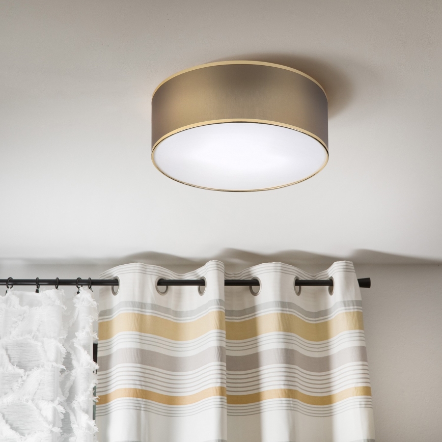 SIRJA DOUBLE ceiling light, 2x E14/15W, 230V, Ø 35 cm, brown/gold