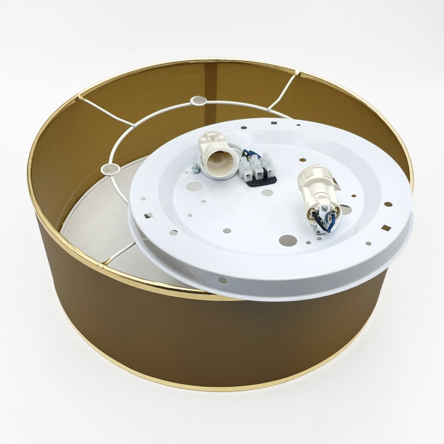 SIRJA DOUBLE ceiling light, 2x E14/15W, 230V, Ø 35 cm, brown/gold