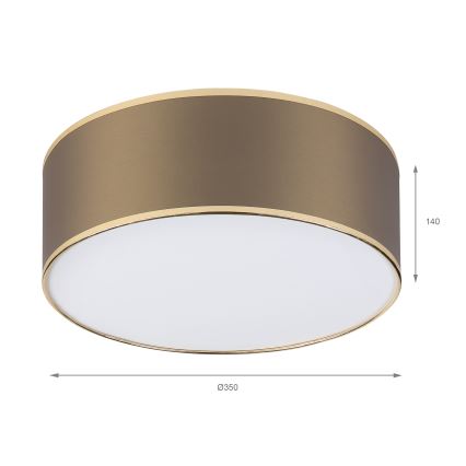SIRJA DOUBLE ceiling light, 2x E14/15W, 230V, Ø 35 cm, brown/gold