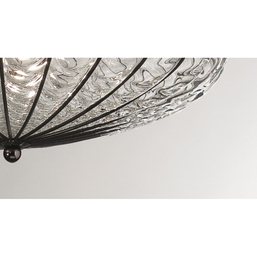 SIRU - Ceiling light ACCADEMIA 3xE27/60W/230V clear/black Venetian glass