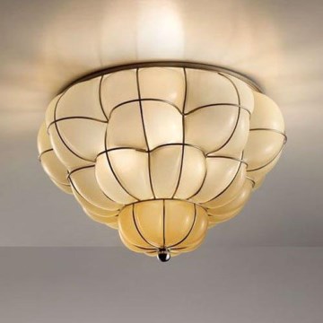 SIRU - Ceiling light POUFF 3xE27/60W/230V shiny chrome/beige Venetian glass