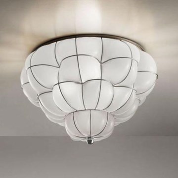 SIRU - Ceiling light POUFF 3xE27/60W/230V shiny chrome/white Venetian glass