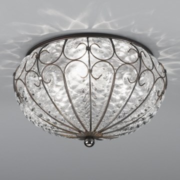 SIRU - Ceiling light SAN TOMÀ 3xE14/40W/230V clear/matte chrome Venetian glass
