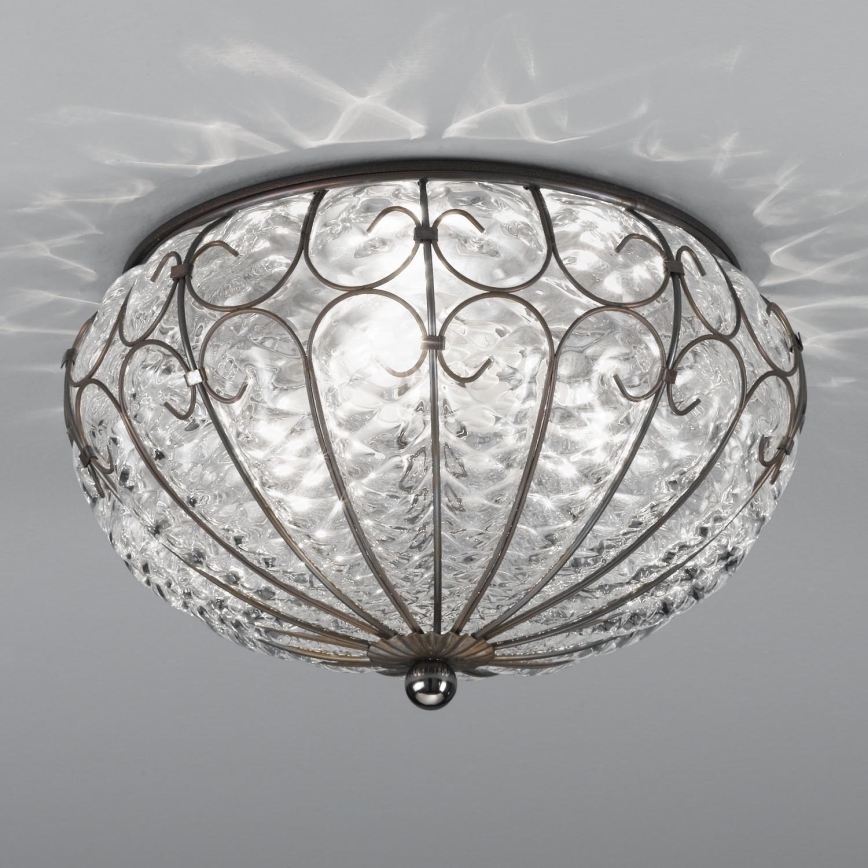 SIRU - Ceiling light SAN TOMÀ 3xE14/40W/230V clear/matte chrome Venetian glass