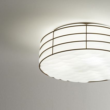 SIRU - Ceiling light TAMIS 3xE14/40W/230V black/white Venetian glass