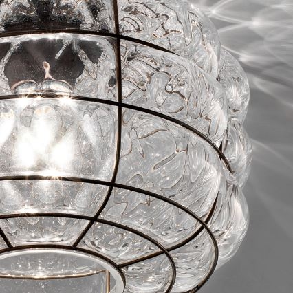 SIRU - Ceiling light TERRA 1xE27/60W/230V black/clear Venetian glass