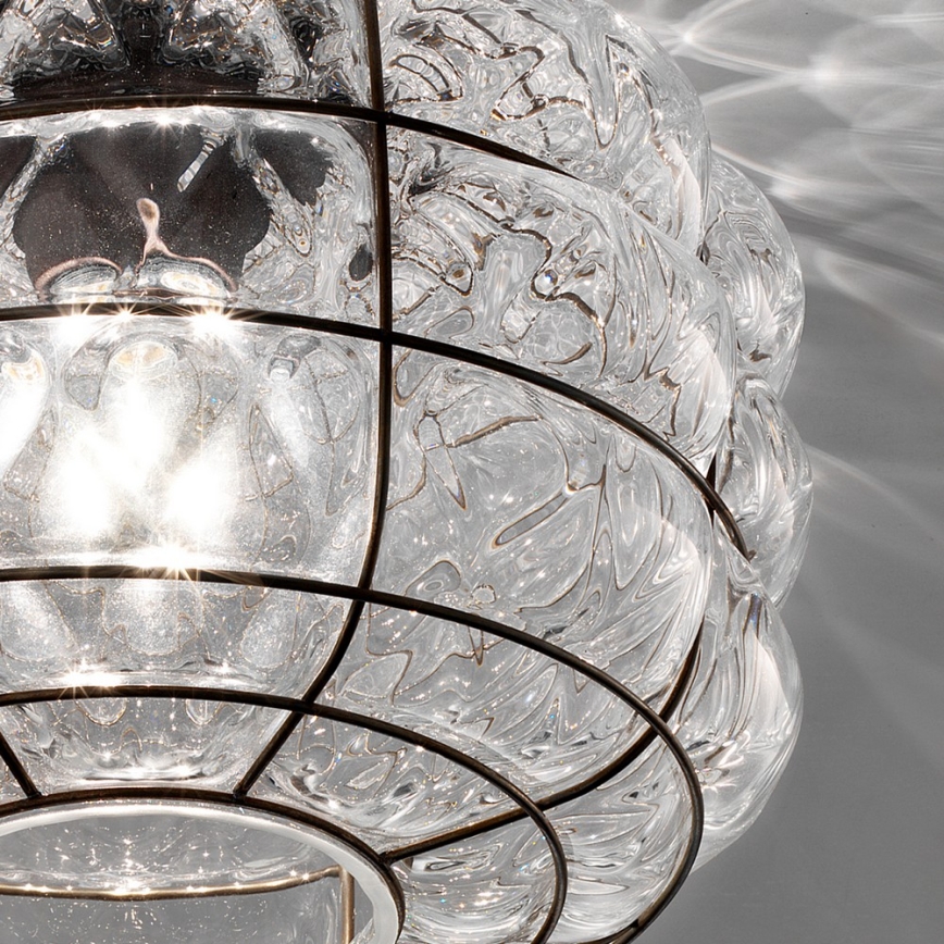 SIRU - Ceiling light TERRA 1xE27/60W/230V black/clear Venetian glass