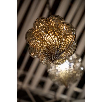 SIRU - Chandelier on a chain GOCCIA 1xE27/60W/230V d. 25 cm beige/brown Venetian glass