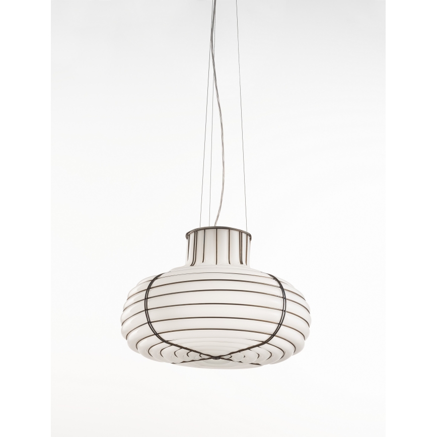 SIRU - Chandelier on a string CHAPEAU 2xE14/40W/230V matte chrome/white Venetian glass
