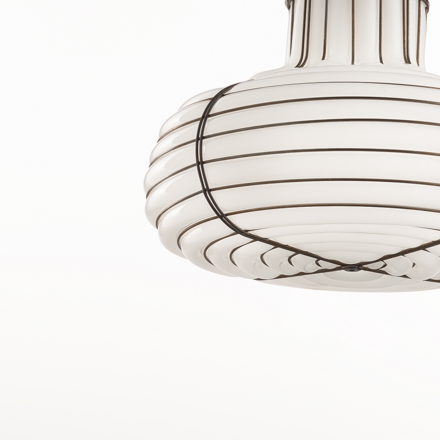 SIRU - Chandelier on a string CHAPEAU 2xE14/40W/230V matte chrome/white Venetian glass