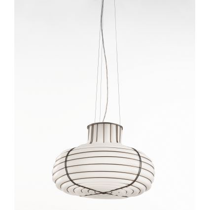 SIRU - Chandelier on a string CHAPEAU 2xE14/40W/230V matte chrome/white Venetian glass
