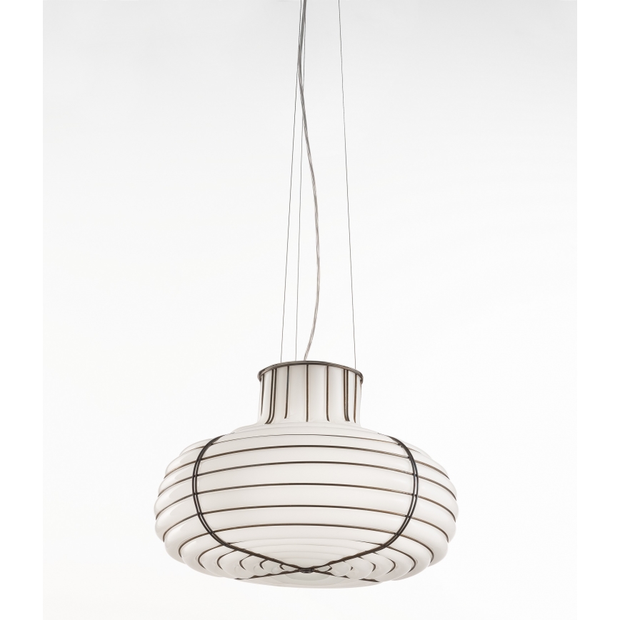 SIRU - Chandelier on a string CHAPEAU 2xE14/40W/230V matte chrome/white Venetian glass