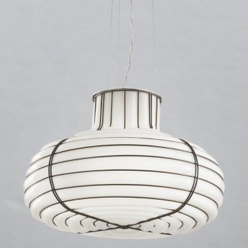 SIRU - Chandelier on a string CHAPEAU 2xE14/40W/230V matte chrome/white Venetian glass