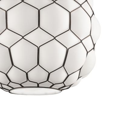 SIRU - Chandelier on a string GALAPAGOS 1xE27/60W/230V black/white Venetian glass