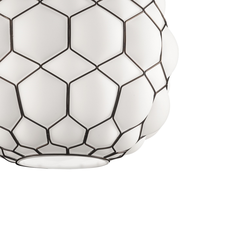 SIRU - Chandelier on a string GALAPAGOS 1xE27/60W/230V black/white Venetian glass