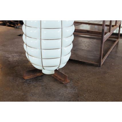 SIRU - Chandelier on a string LANTERNA 1xE27/60W/230V d. 32 cm black/white Venetian glass