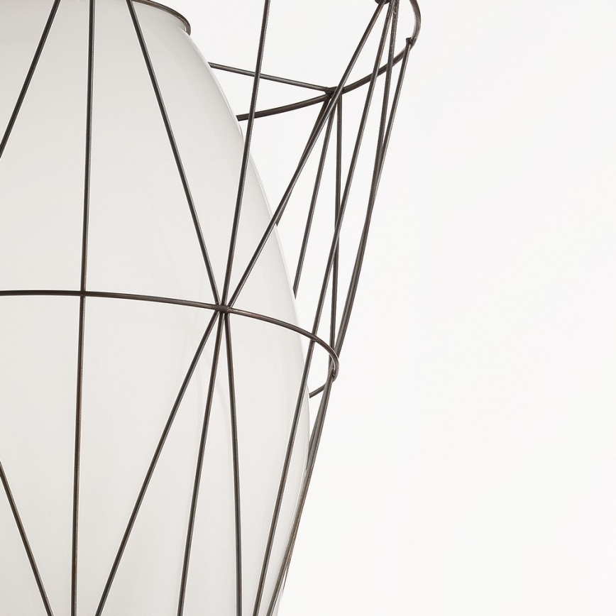 SIRU - Chandelier on a string SEGNI 1xE27/60W/230V black/white Venetian glass