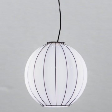 SIRU - Chandelier on a string SFERA 1xE27/60W/230V d. 32 cm black/white Venetian glass
