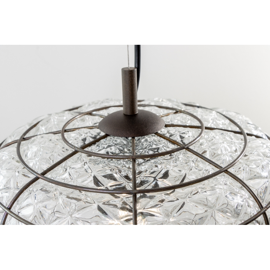 SIRU - Chandelier on a string TERRA 1xE27/60W/230V black/clear Venetian glass