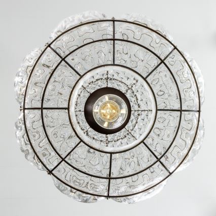 SIRU - Chandelier on a string TERRA 1xE27/60W/230V black/clear Venetian glass
