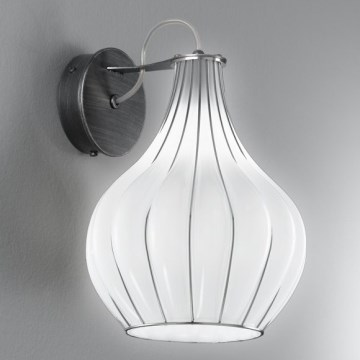 SIRU - Wall lamp AURIGA 1xG9/30W/230V matte chrome/white Venetian glass