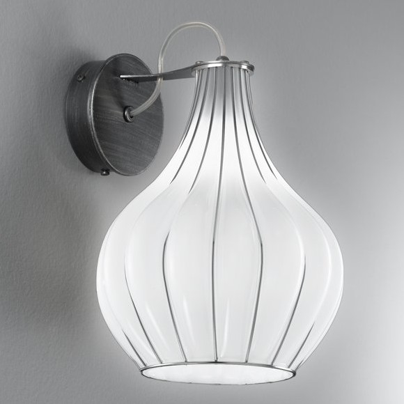 SIRU - Wall lamp AURIGA 1xG9/30W/230V matte chrome/white Venetian glass