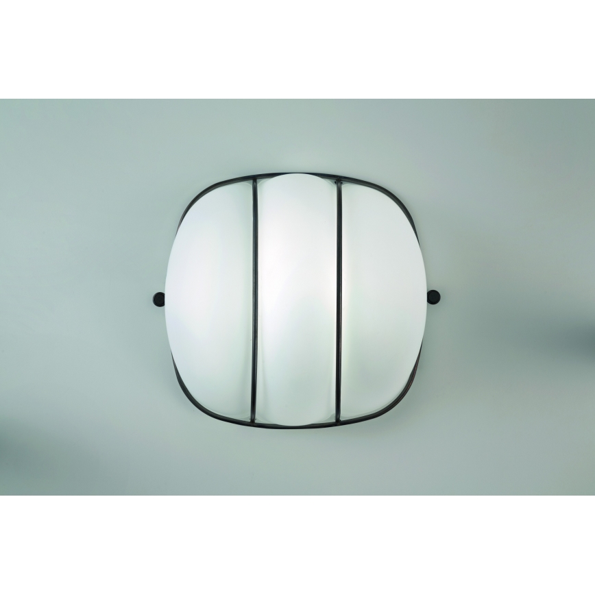 SIRU - Wall light CAGE 1xGX53/10W/230V 20 cm black/white Venetian glass
