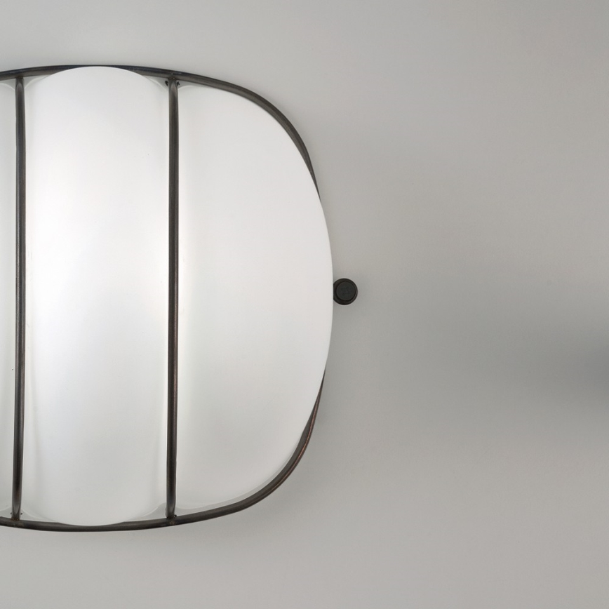 SIRU - Wall light CAGE 1xGX53/10W/230V 20 cm black/white Venetian glass