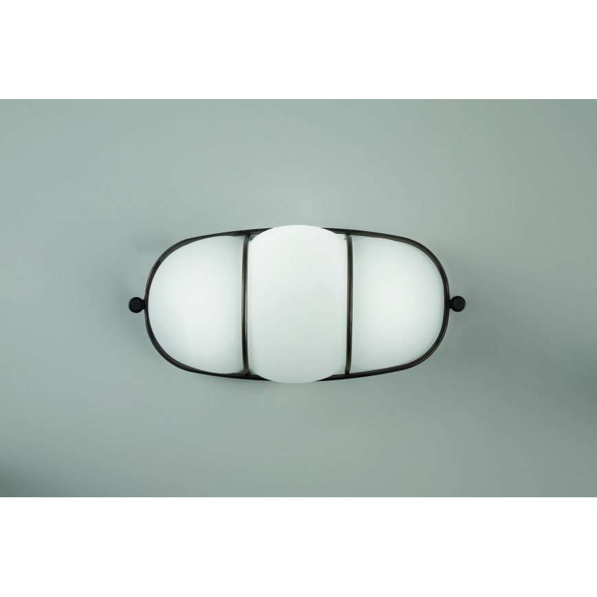 SIRU - Wall light CAGE 1xGX53/10W/230V 22 cm black/white Venetian glass
