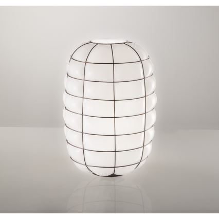SIRU - Wall light LANTERNA 1xE27/60W/230V black/white Venetian glass