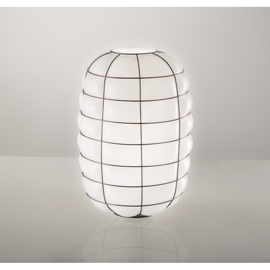 SIRU - Wall light LANTERNA 1xE27/60W/230V black/white Venetian glass