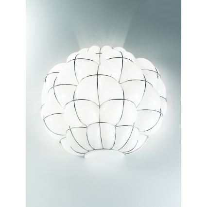 SIRU - Wall light POUFF 1xE27/60W/230V shiny chrome/white Venetian glass