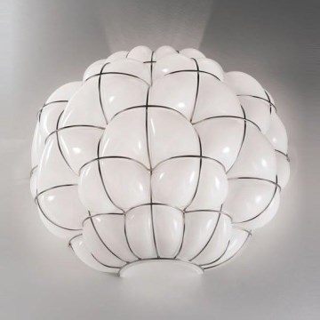 SIRU - Wall light POUFF 1xE27/60W/230V shiny chrome/white Venetian glass