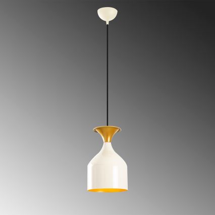 SIVANI cable-hung pendant 1xE27/40W/230V white/copper