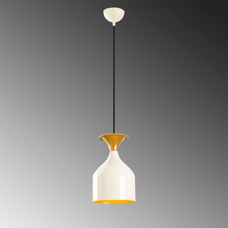 SIVANI cable-hung pendant 1xE27/40W/230V white/copper
