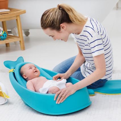 Skip Hop - Baby bath with ergonomic mat MOBY 3 blue