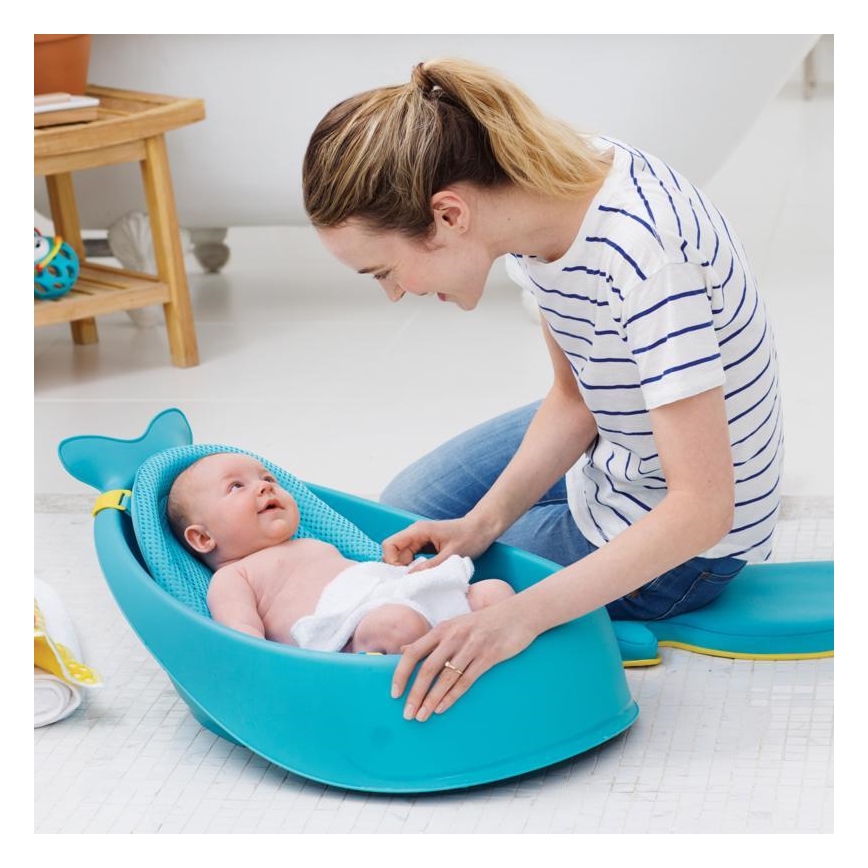 Skip Hop - Baby bath with ergonomic mat MOBY 3 blue