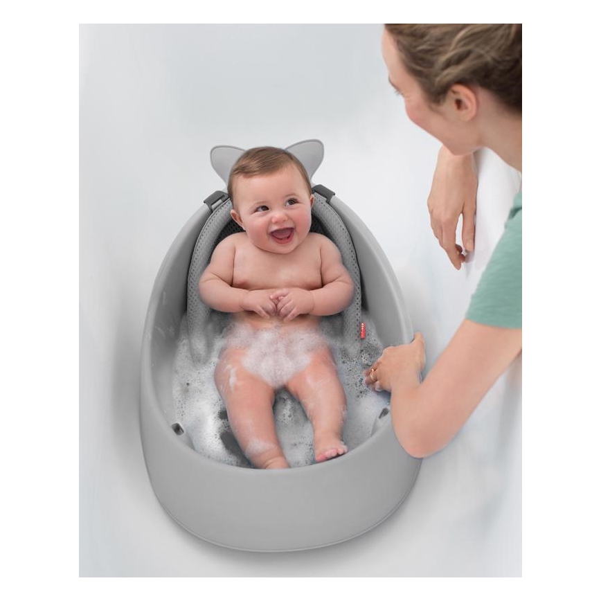 Skip Hop - Baby bath with ergonomic mat MOBY 3 grey
