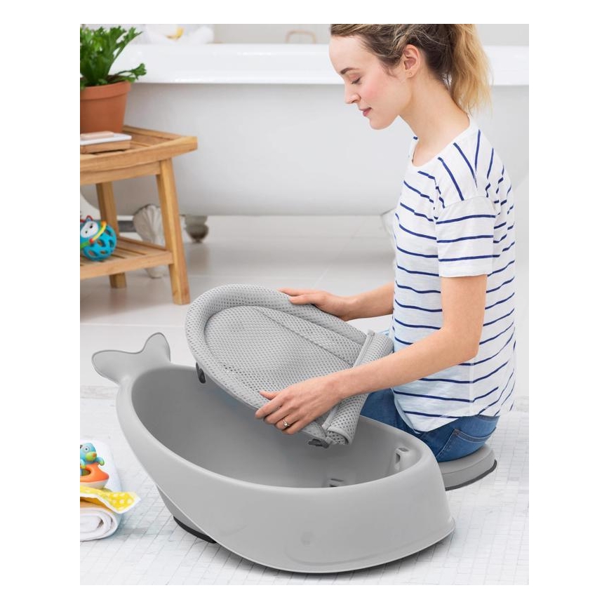 Skip Hop - Baby bath with ergonomic mat MOBY 3 grey