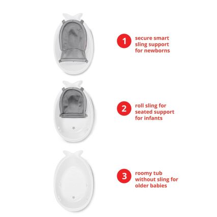 Skip Hop - Baby bath with ergonomic mat MOBY 3 white
