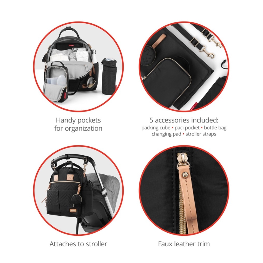 Skip Hop - Changing backpack for stroller 6in1 SUITE SET black