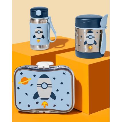 Skip Hop - Thermo food container with spoon/fork SPARK STYLE 325 ml space rocket