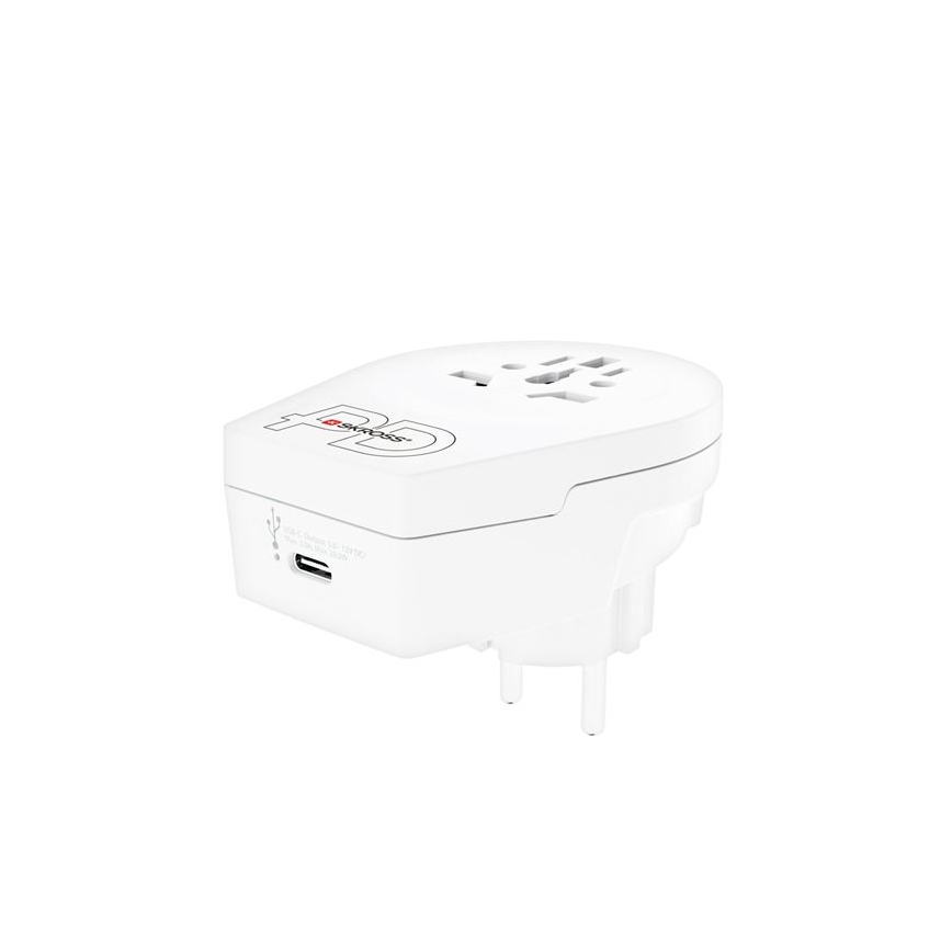 Europe USB C20PD Travel Adapter for Visitors to the Czech Republic, USB-C 20W, Type E/F