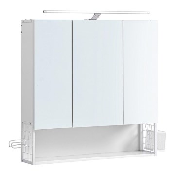 SKY LED mirrored bathroom cabinet 70x70x16 cm, 230V, white